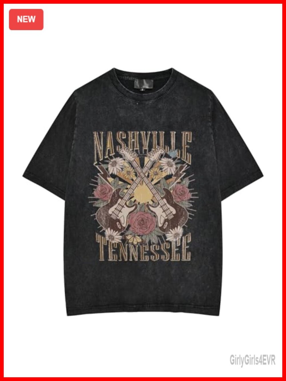 Women's Oversized Grunge Graphic Tee 100% Cotton Baggy Boyfriend T-Shirt